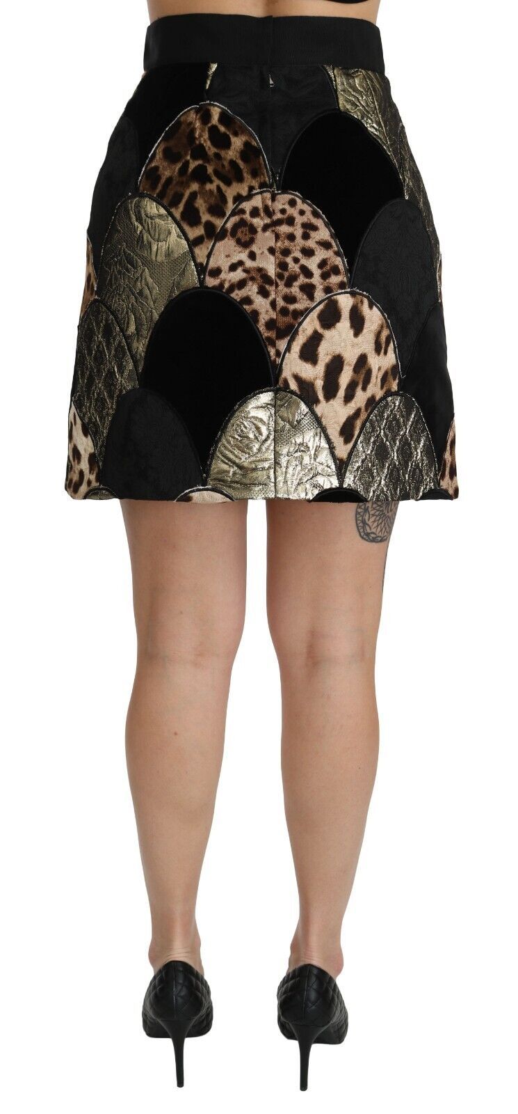 Dolce &amp; Gabbana Multicolor Leopard Print High Waist Mini Skirt