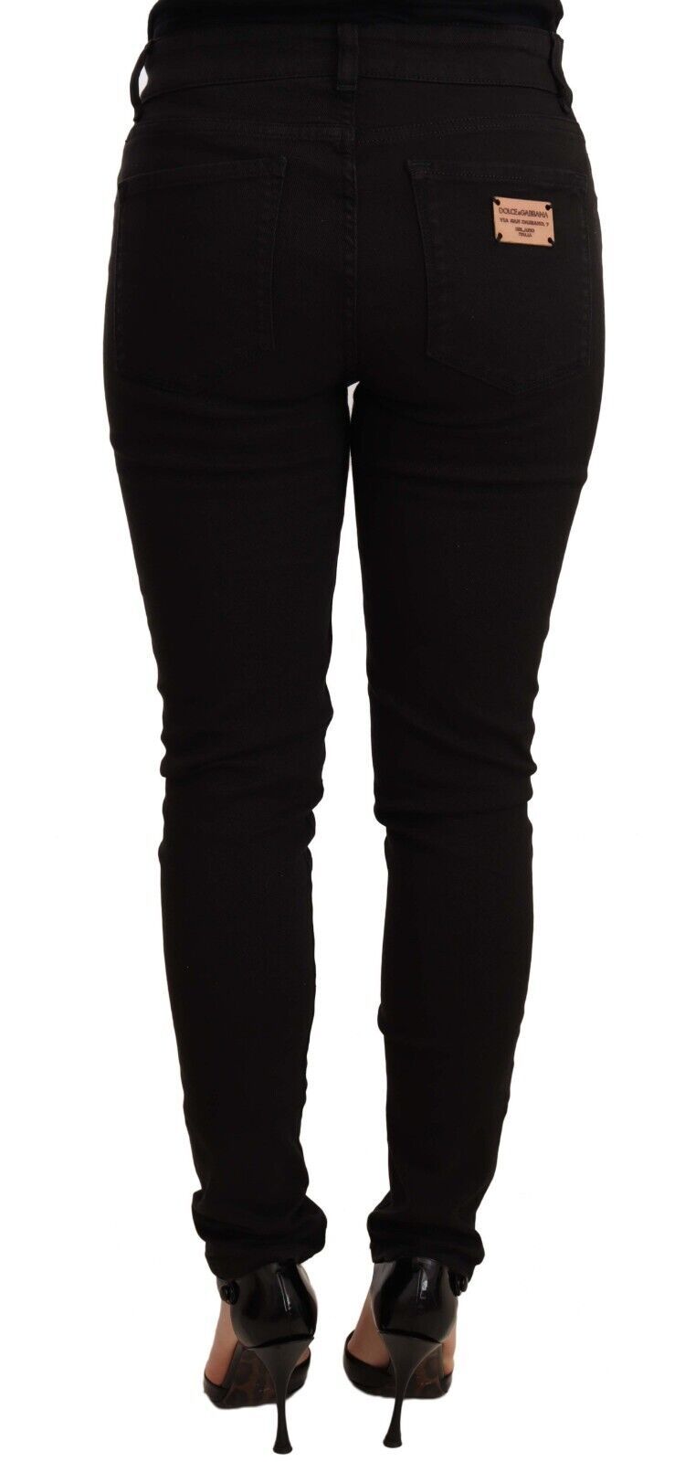 Dolce &amp; Gabbana Black Slim Fit Denim Cotton Stretch Jeans