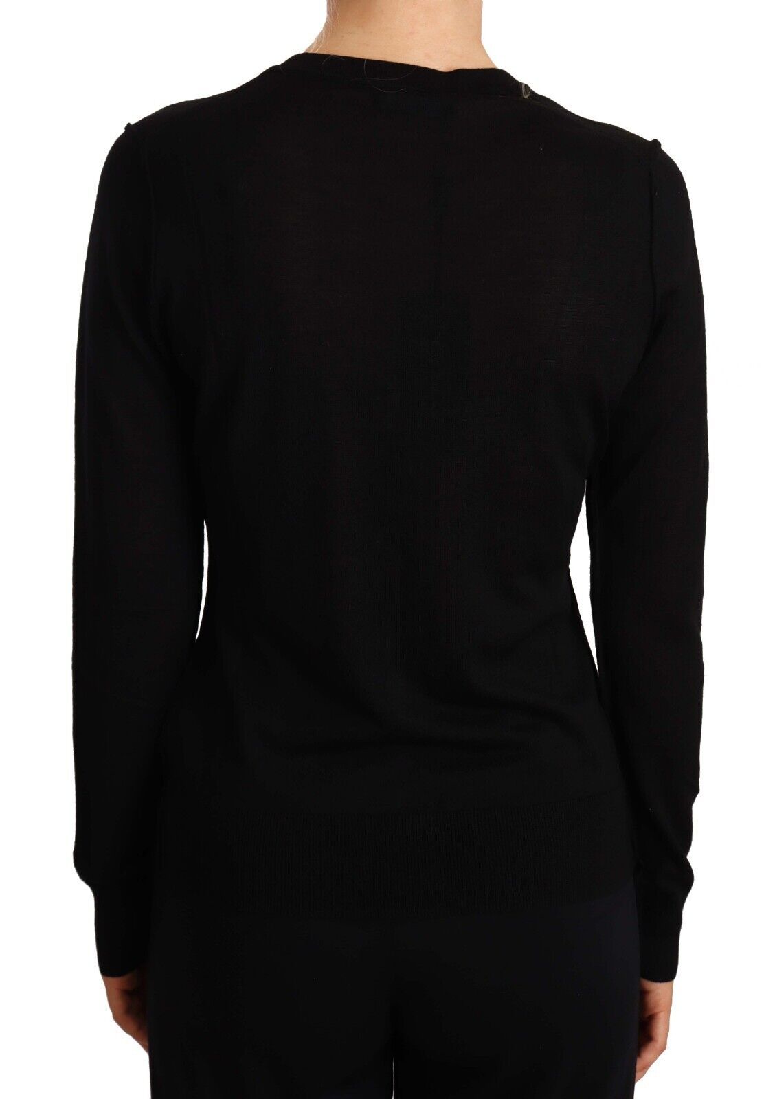 Dolce &amp; Gabbana Black Crewneck Pullover STAFF Sweater Wool