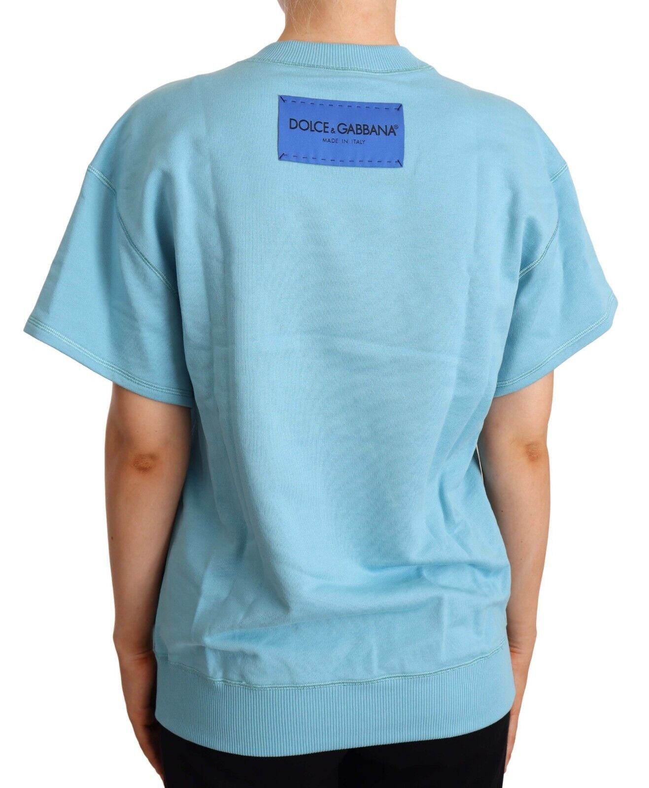 Dolce &amp; Gabbana Blue Cotton Short Sleeves Crew Neck Top