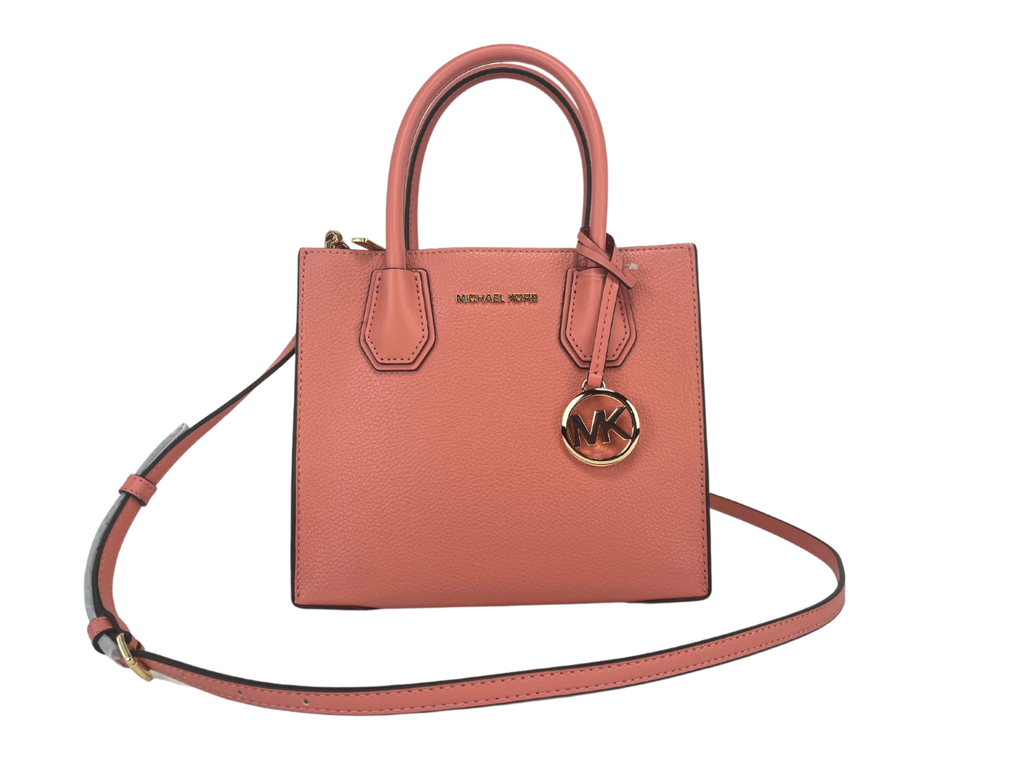 Michael Kors Mercer Medium Sherbet Pebble Leder Messenger Umhängetasche Geldbörse