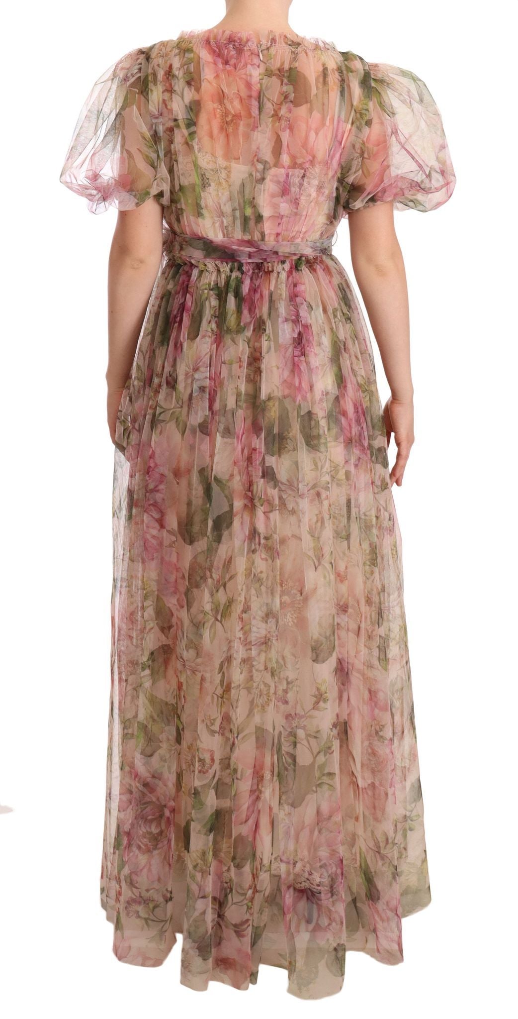 Dolce &amp; Gabbana Multicolor Floral Print Long Maxi Gown Dress