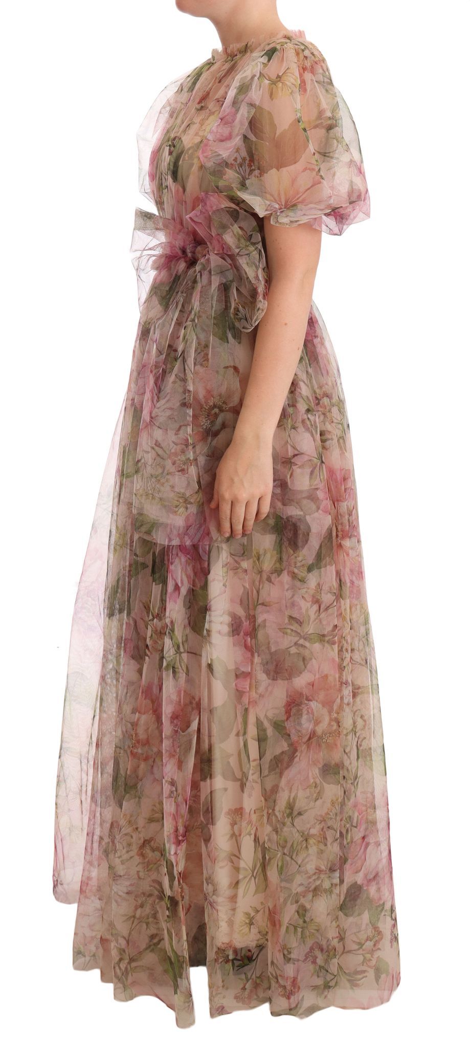 Dolce &amp; Gabbana Multicolor Floral Print Long Maxi Gown Dress