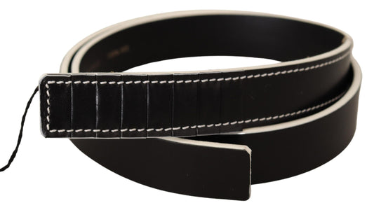 Costume National Black White Leather Fashion Waist Belt