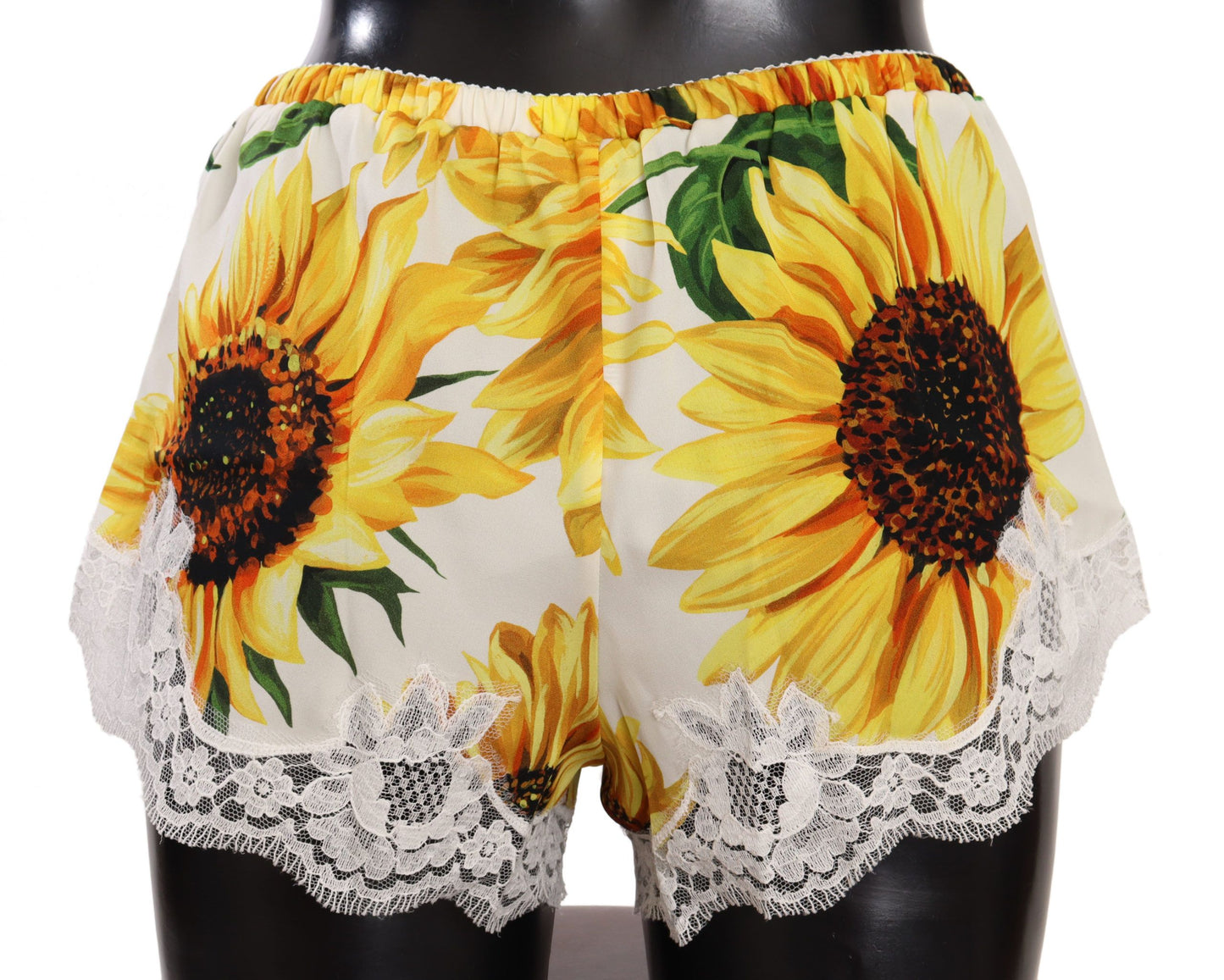 Dolce &amp; Gabbana Weiße Dessous-Unterwäsche mit Sonnenblumen-Spitze