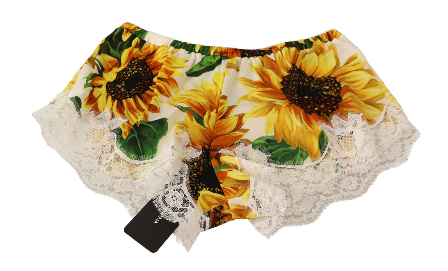 Dolce &amp; Gabbana Weiße Dessous-Unterwäsche mit Sonnenblumen-Spitze