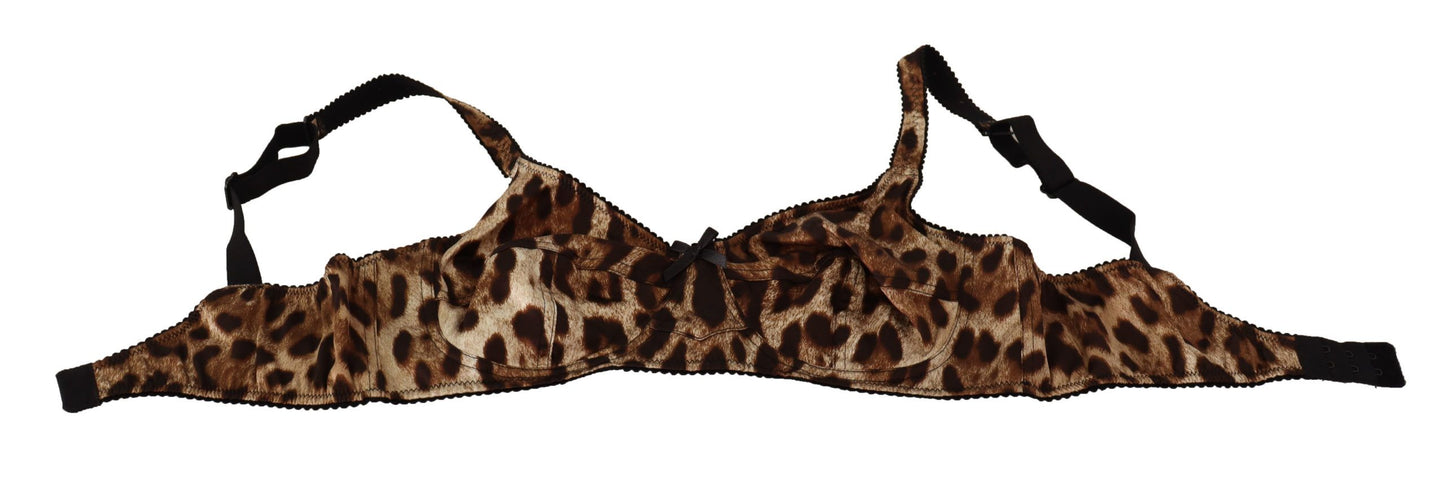 Dolce &amp; Gabbana Brown Leopard Women Bra Underwear