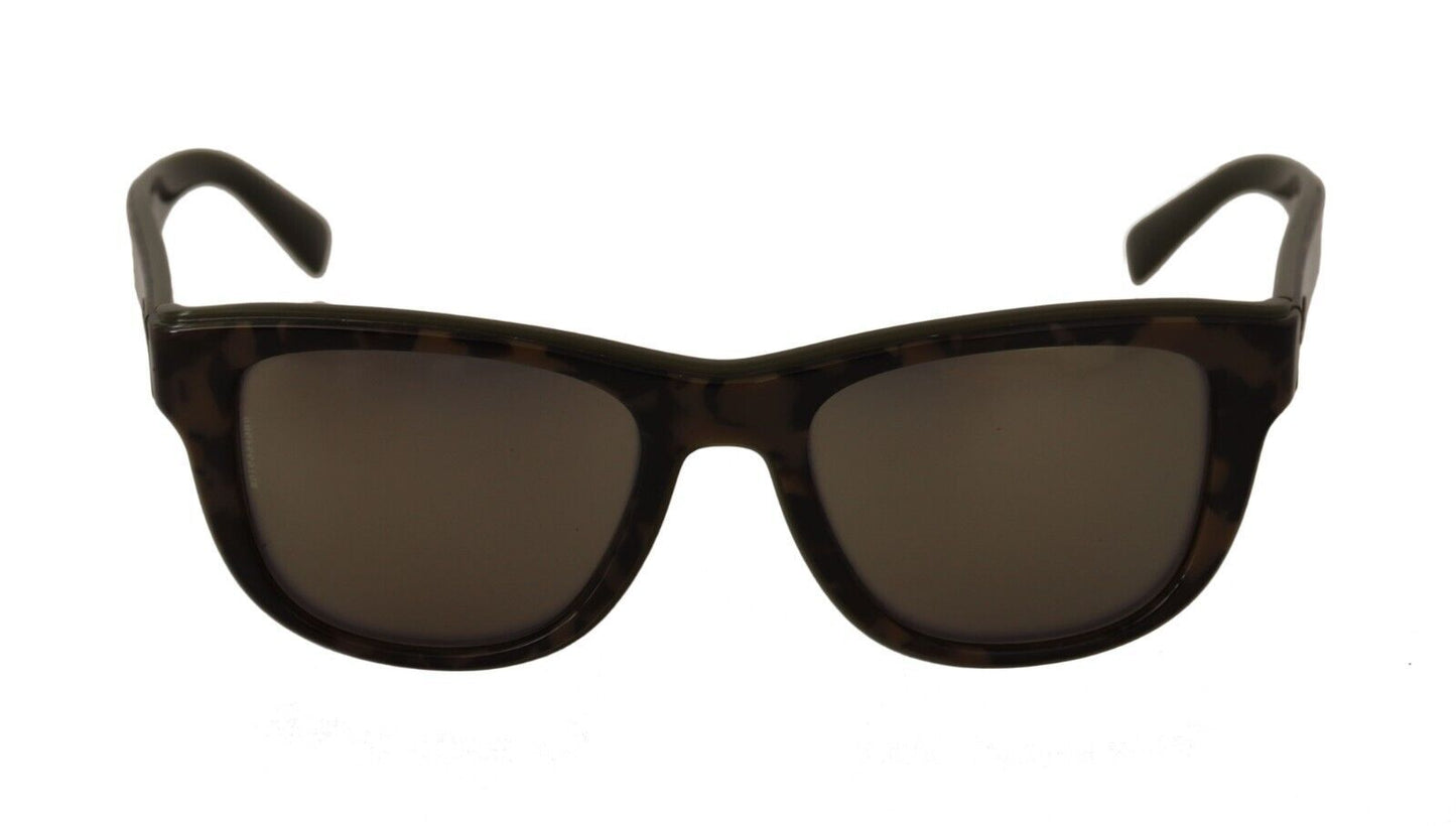 Dolce &amp; Gabbana Brown Mirror Lens Plastic Full Rim Sunglasses