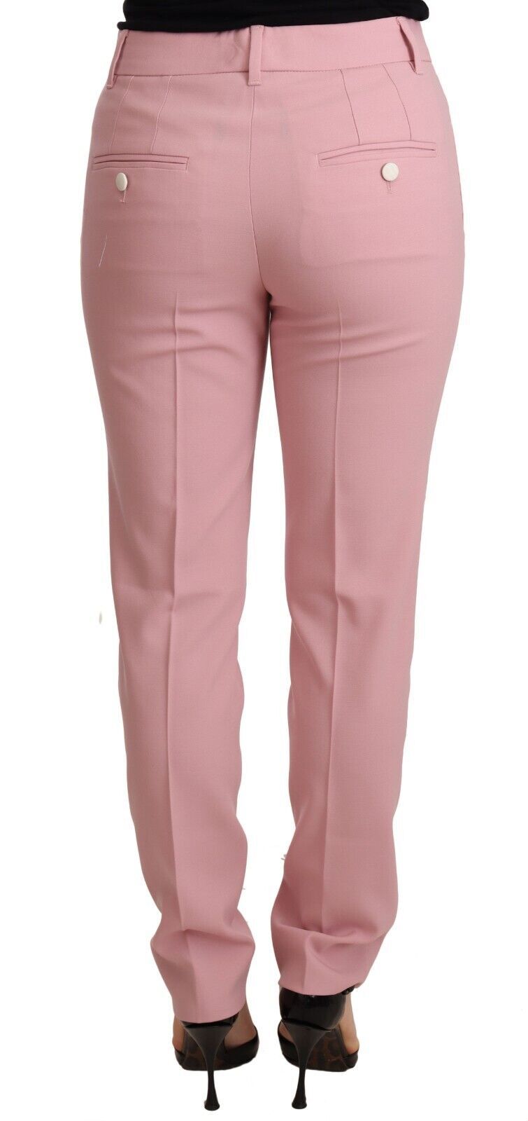 Dolce &amp; Gabbana Pink Women Trouser Virgin Wool Stretch Pants