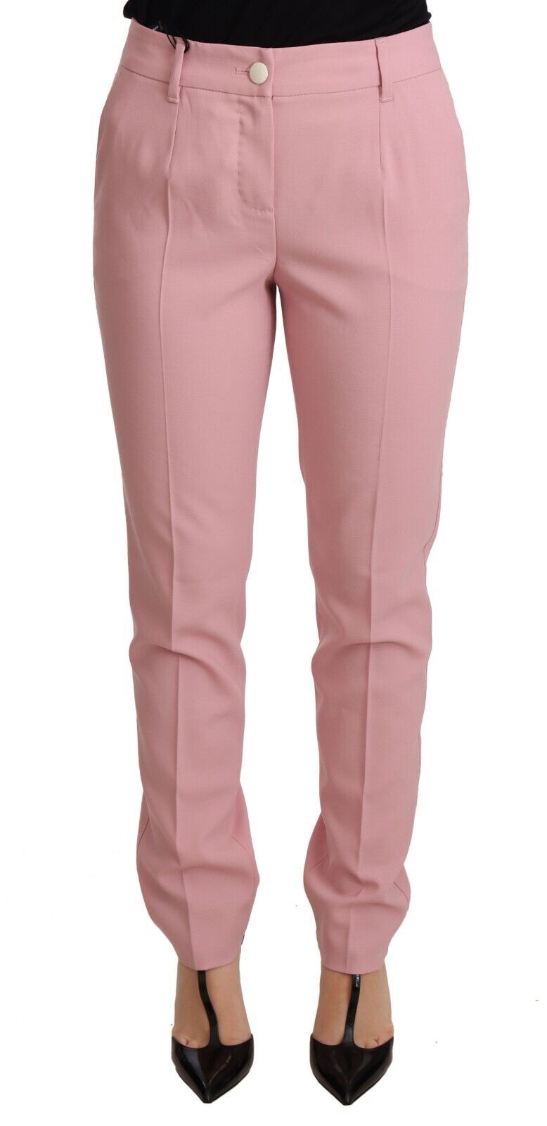 Dolce &amp; Gabbana Pink Women Trouser Virgin Wool Stretch Pants