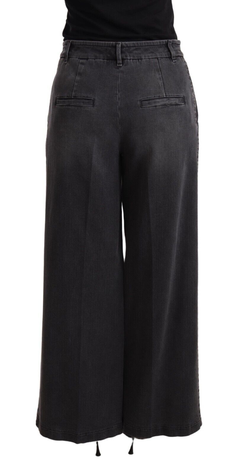 Dolce & Gabbana Elegant Wide Leg Gray Wash Denim