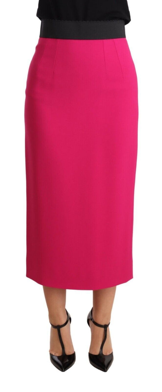 Dolce &amp; Gabbana Pink High Waist Stretch Pencil Straight Skirt