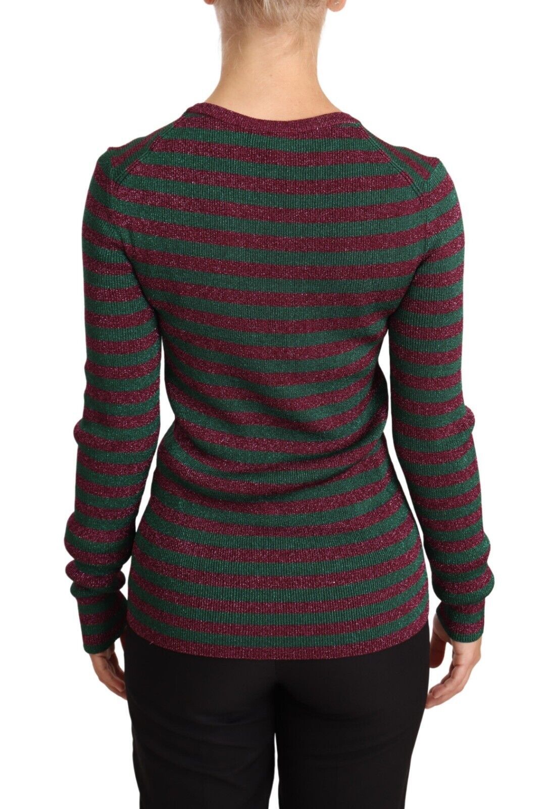 Dolce &amp; Gabbana Multicolor Striped Crew Neck Pullover Sweater