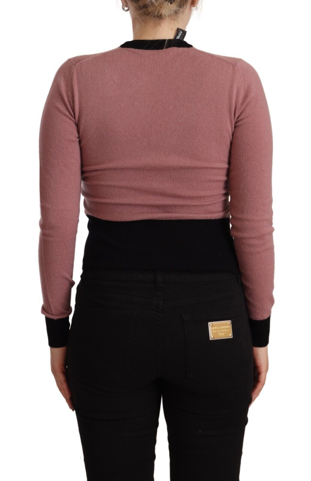 Dolce &amp; Gabbana Rosa Kaschmir-Sartoria-Pullover mit Rundhalsausschnitt