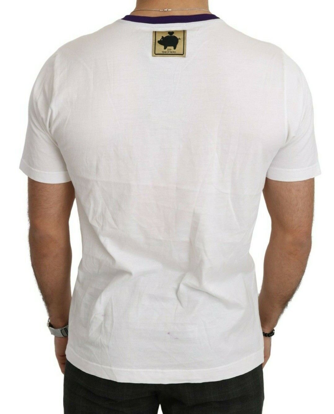 Dolce &amp; Gabbana White Cotton Top Super Power Pig T-shirt