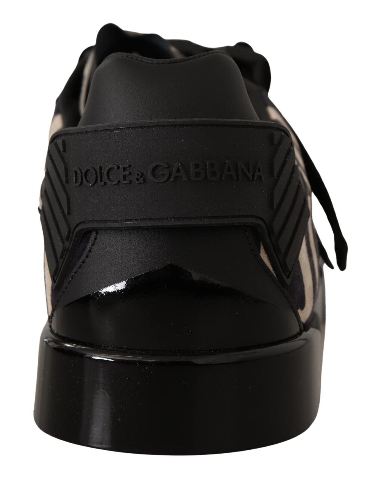 Dolce &amp; Gabbana Schwarz-weiße Zebra-Wildleder-Gummi-Sneakers