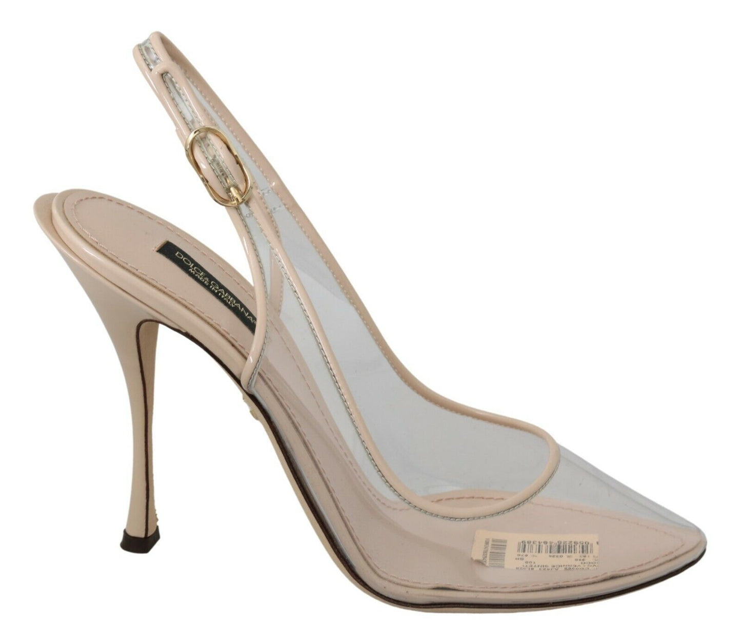 Dolce &amp; Gabbana Slingback PVC Beige Clear High Heels Schuhe