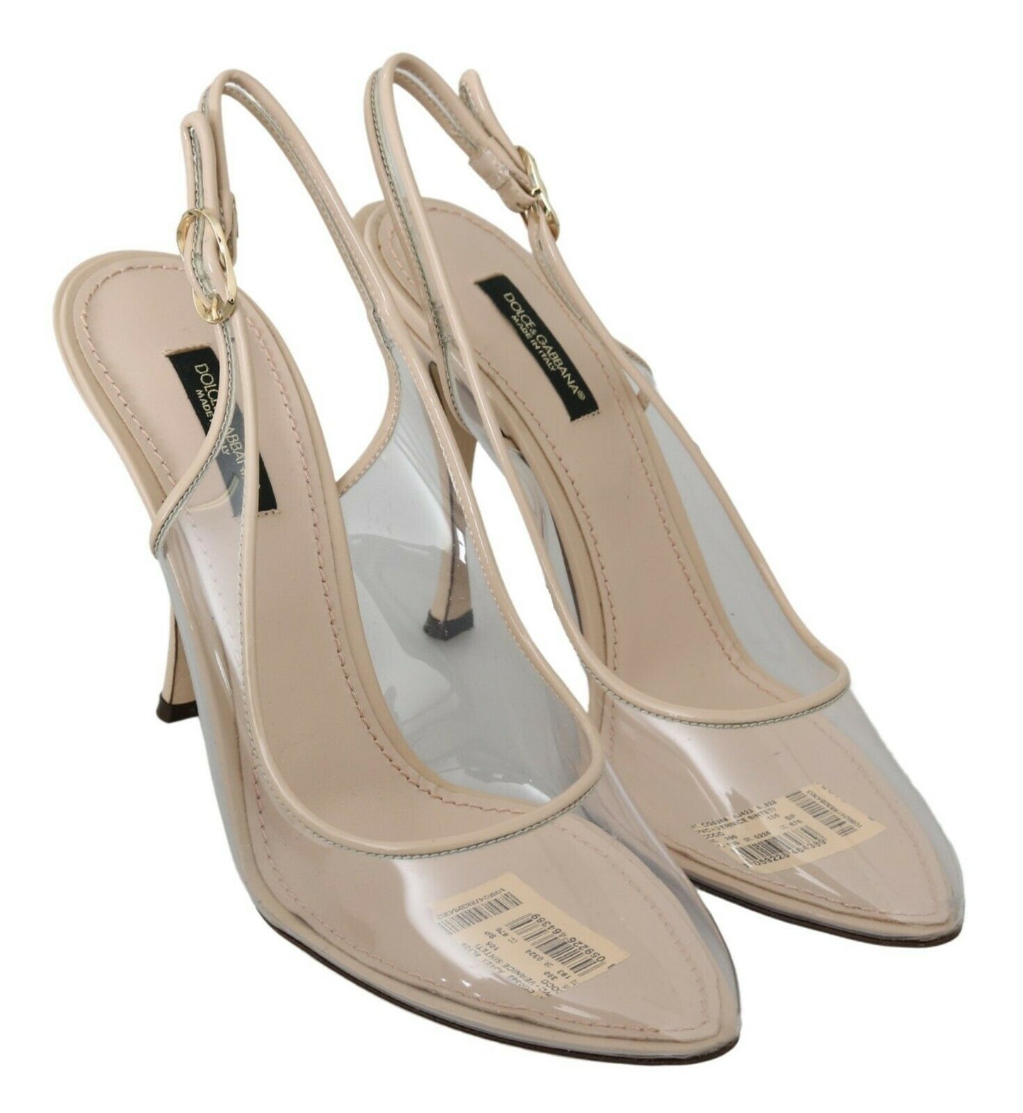 Dolce &amp; Gabbana Slingback PVC Beige Clear High Heels Schuhe