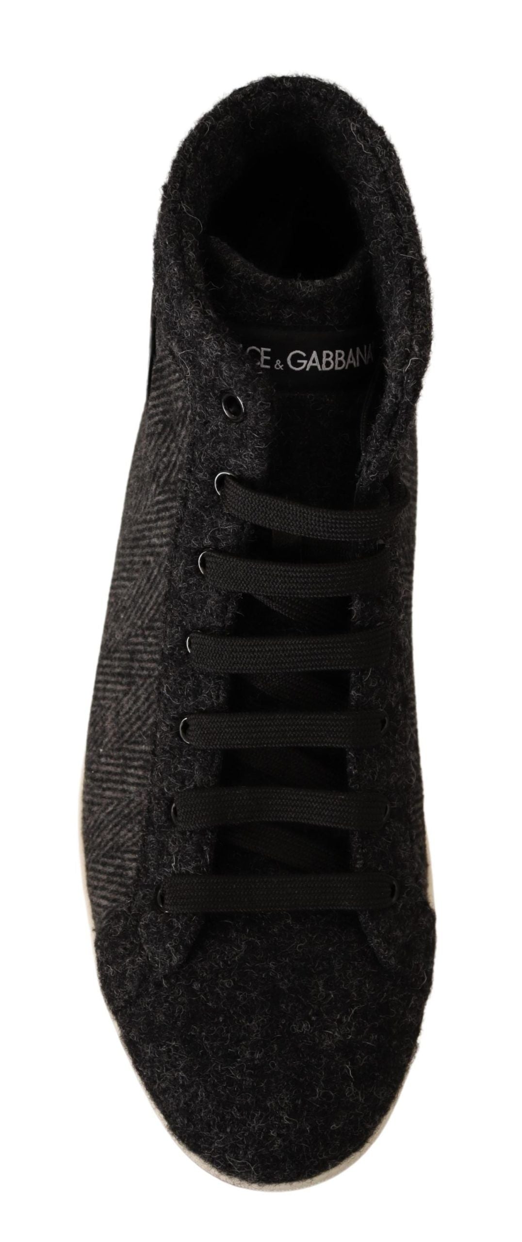 Dolce &amp; Gabbana Grey Wool Cotton Casual High Top Sneakers