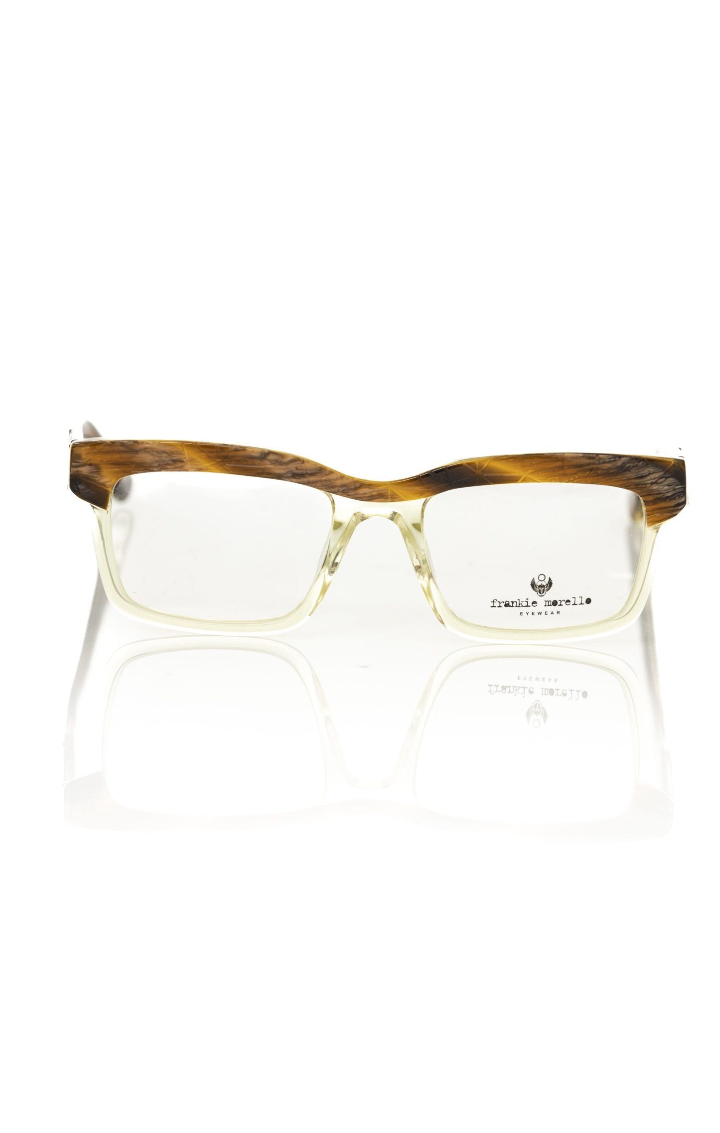 Frankie Morello Elegante, dicke, transparente Clubmaster-Brille