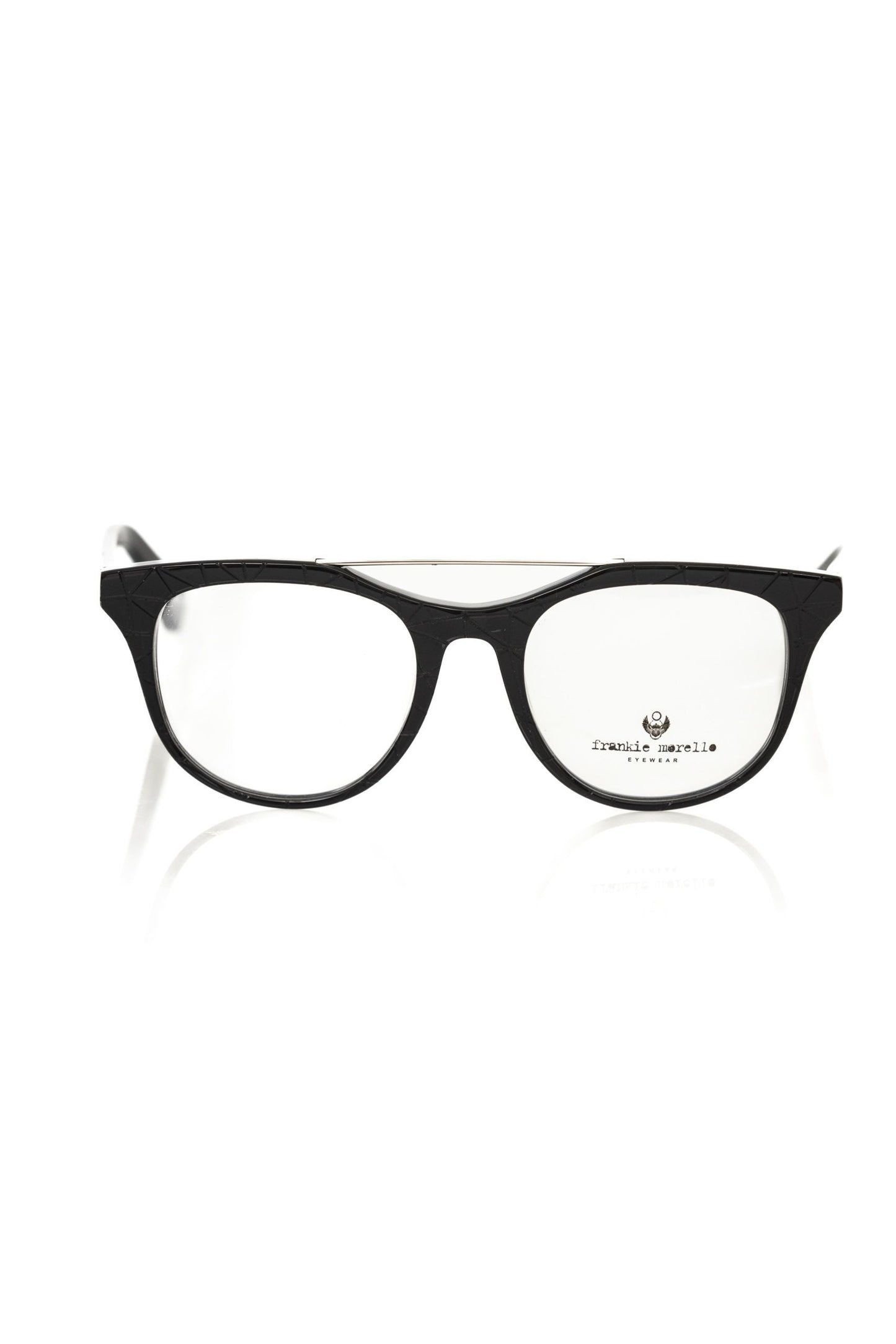 Frankie Morello Wayfarer-Brille mit geometrischem Muster in Schwarz