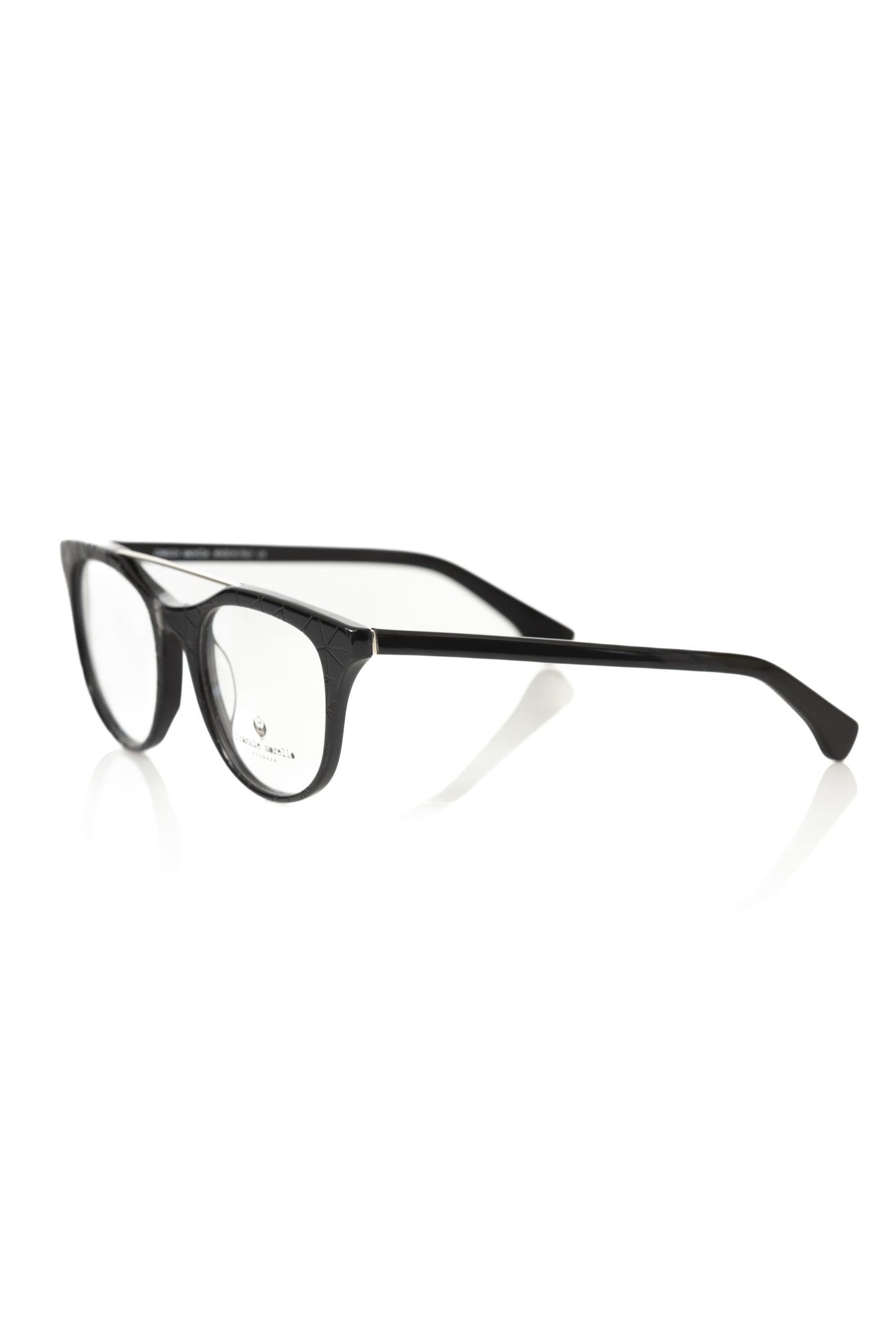 Frankie Morello Wayfarer-Brille mit geometrischem Muster in Schwarz