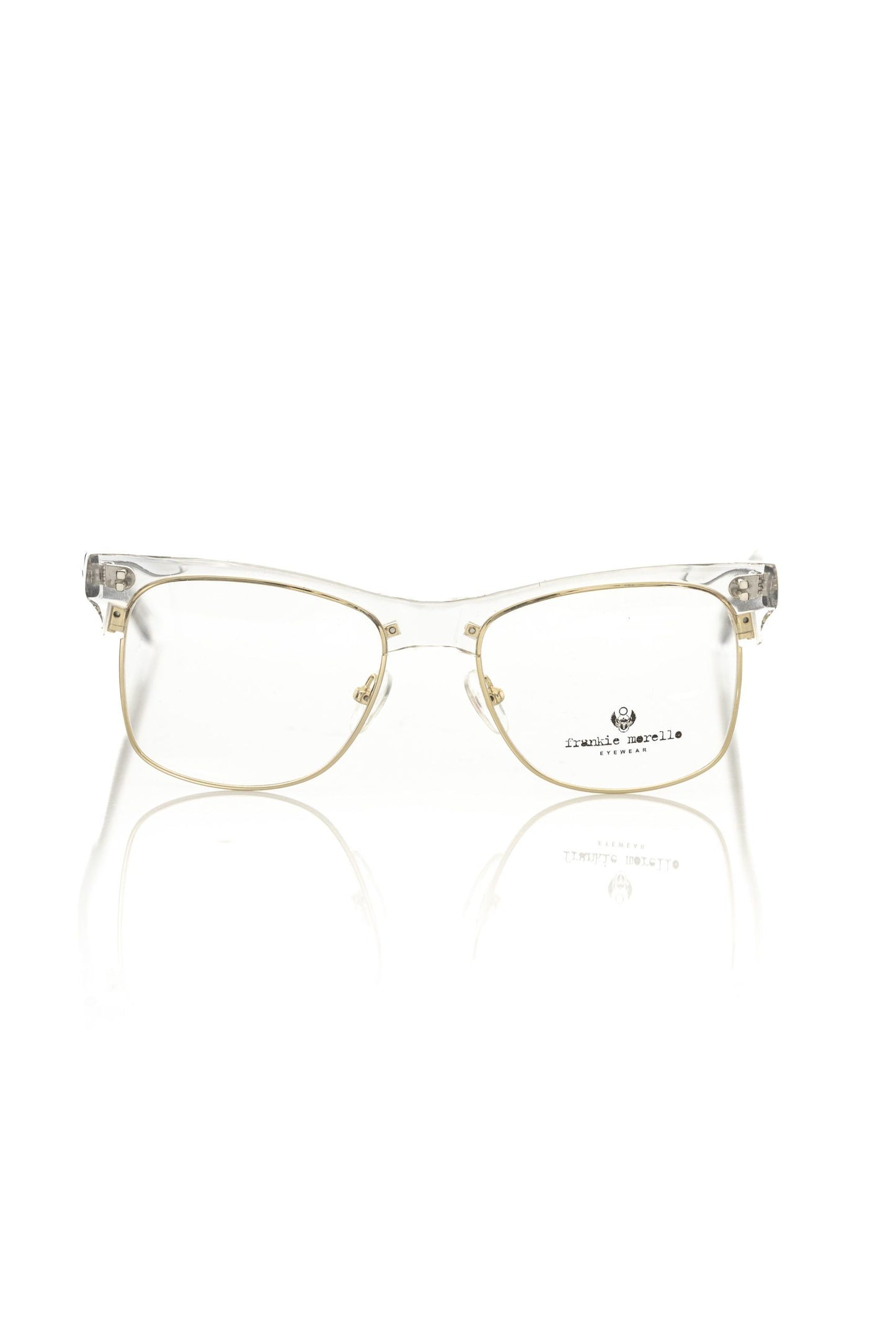 Frankie Morello Elegante goldfarbene Clubmaster-Brille