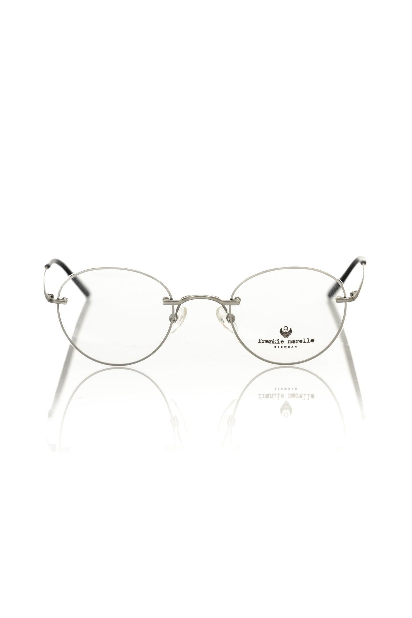 Frankie Morello Elegante silberne runde Metallbrille