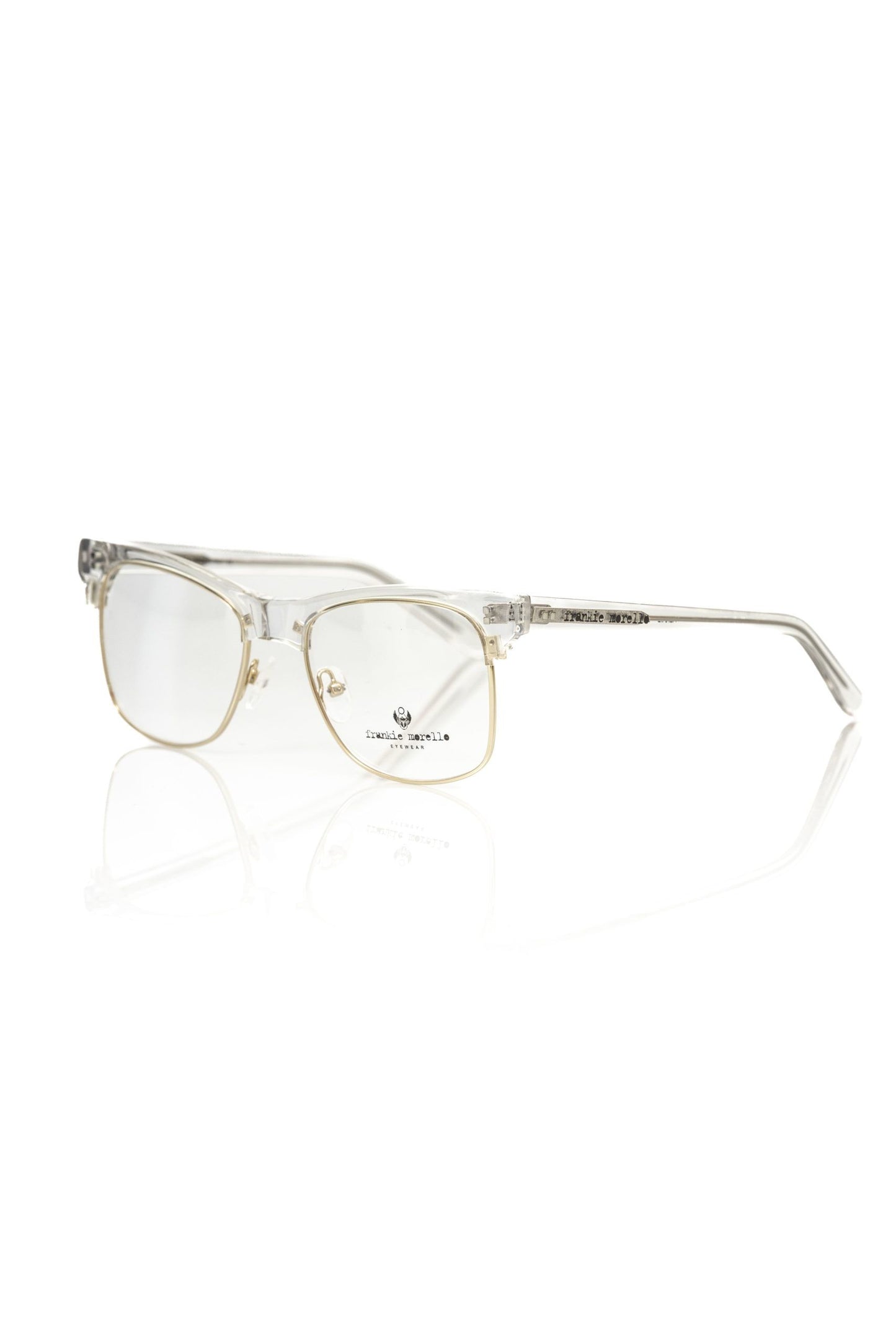 Frankie Morello Elegante goldfarbene Clubmaster-Brille