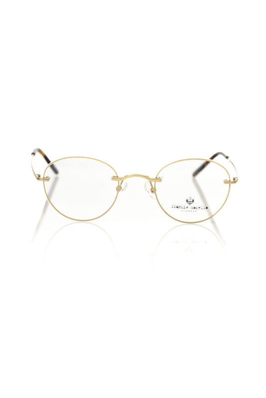 Frankie Morello Elegante, mattgoldene, runde Brille