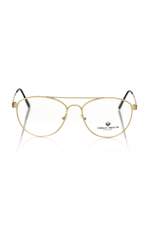 Frankie Morello Elegant Aviator Eyeglasses na may Matt Gold Finish