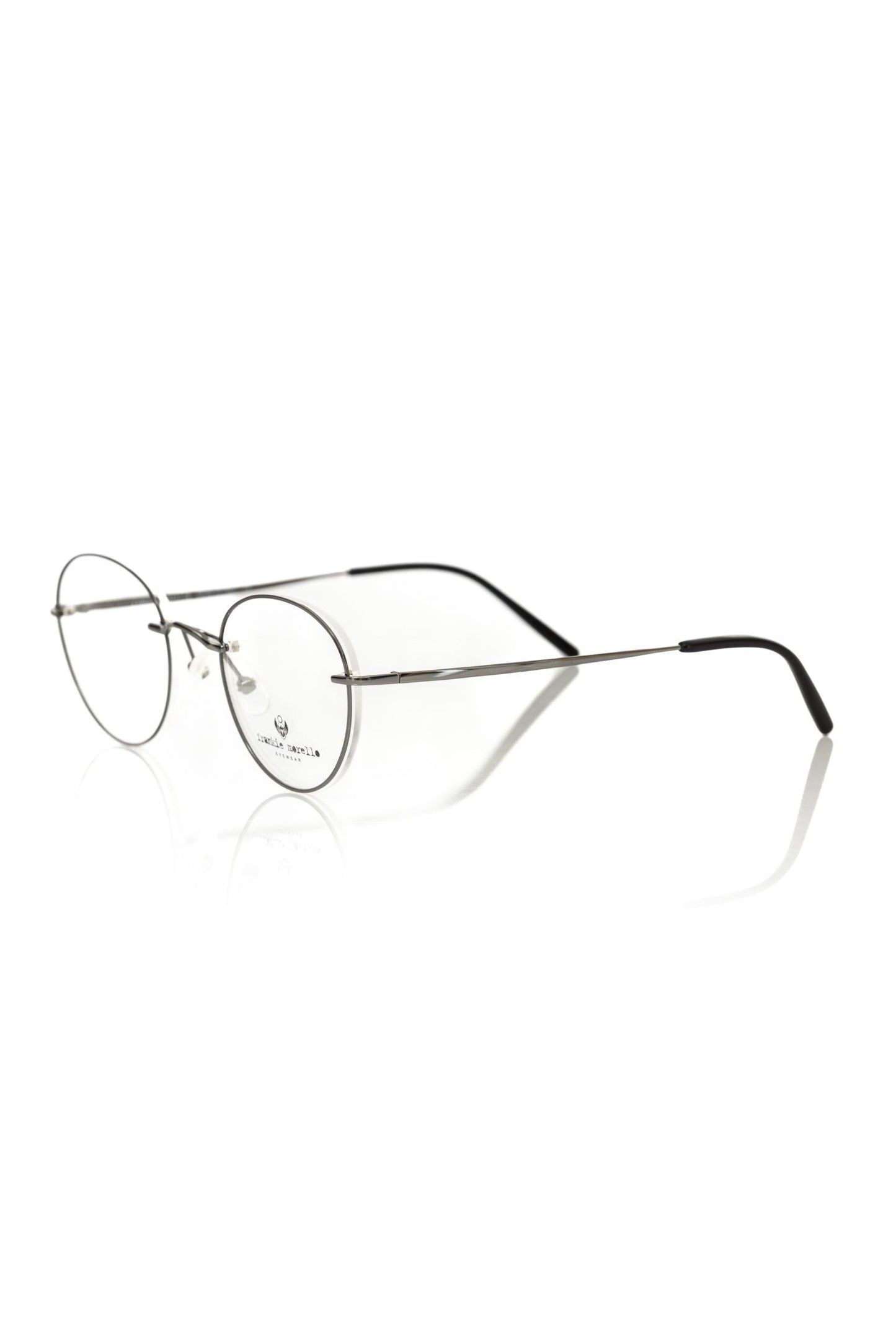 Frankie Morello Gun Barrel Grey Round Metal Eyeglasses