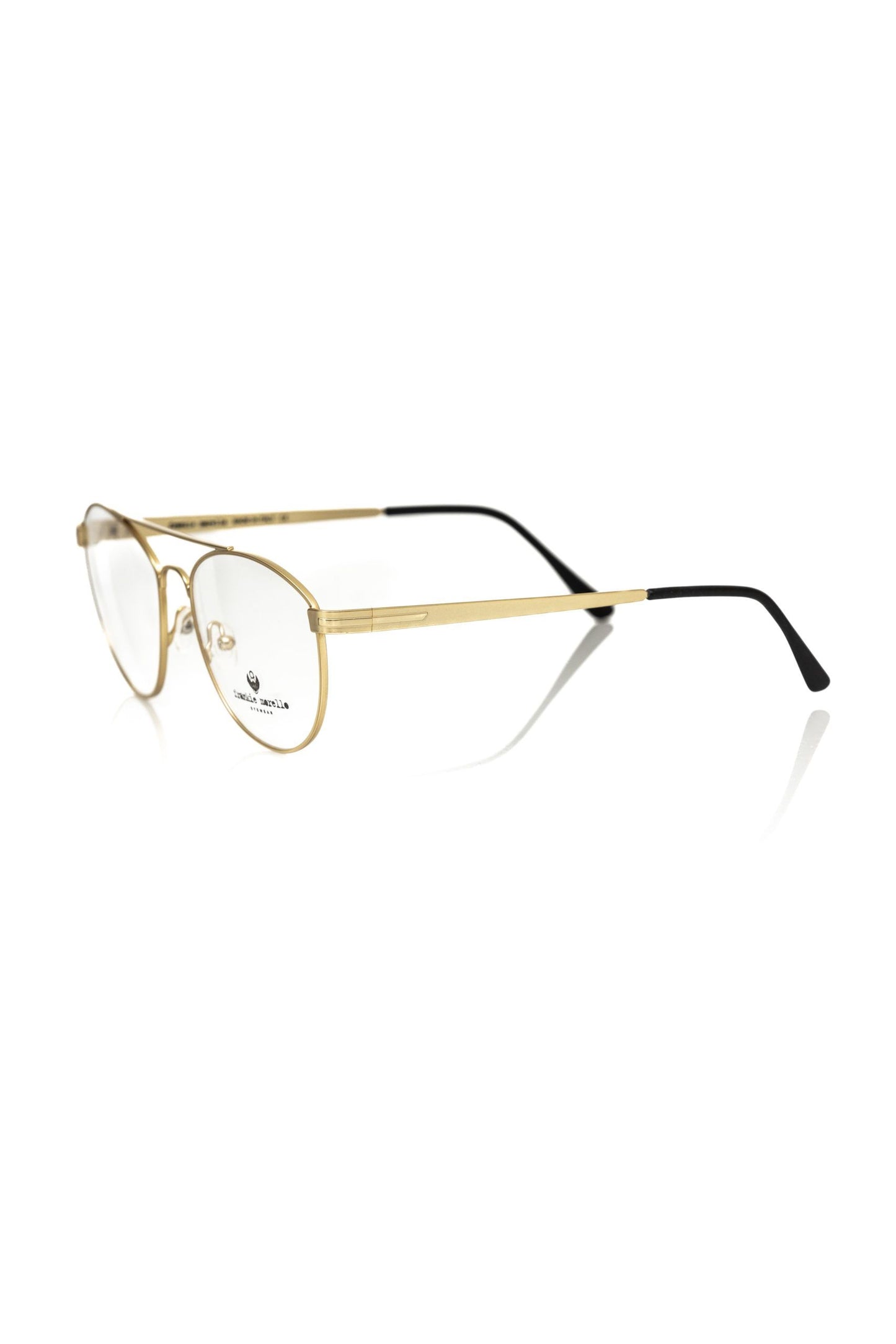 Frankie Morello Elegant Aviator Eyeglasses na may Matt Gold Finish