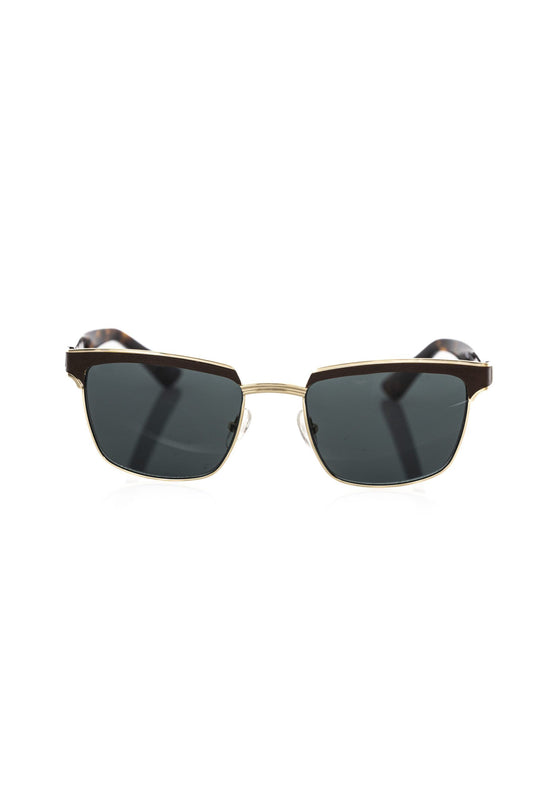 Frankie Morello Brown Metallic Fibre Men Sunglass