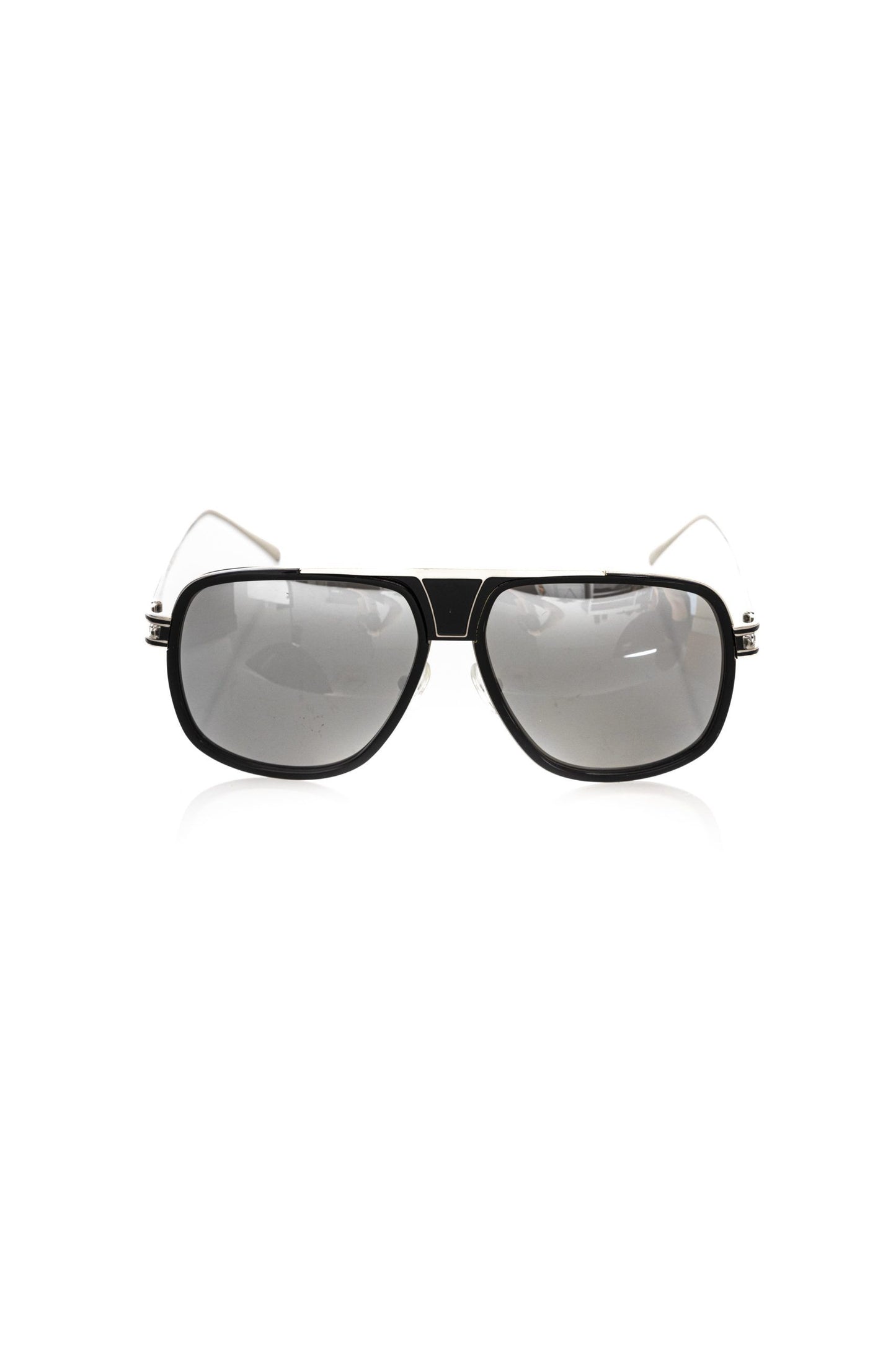 Frankie Morello Sleek Metallic Fibre Shield Sonnenbrille