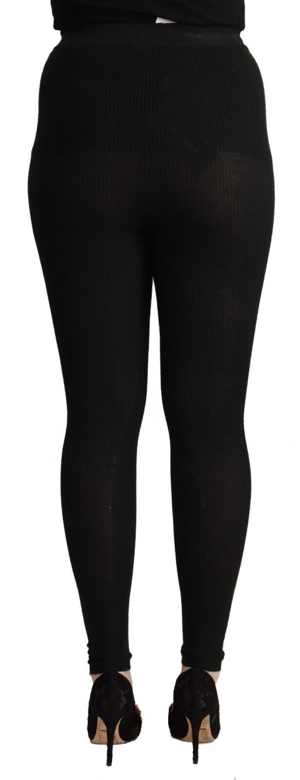 Dolce &amp; Gabbana Black Cashmere Stretch Waist Tights Pants