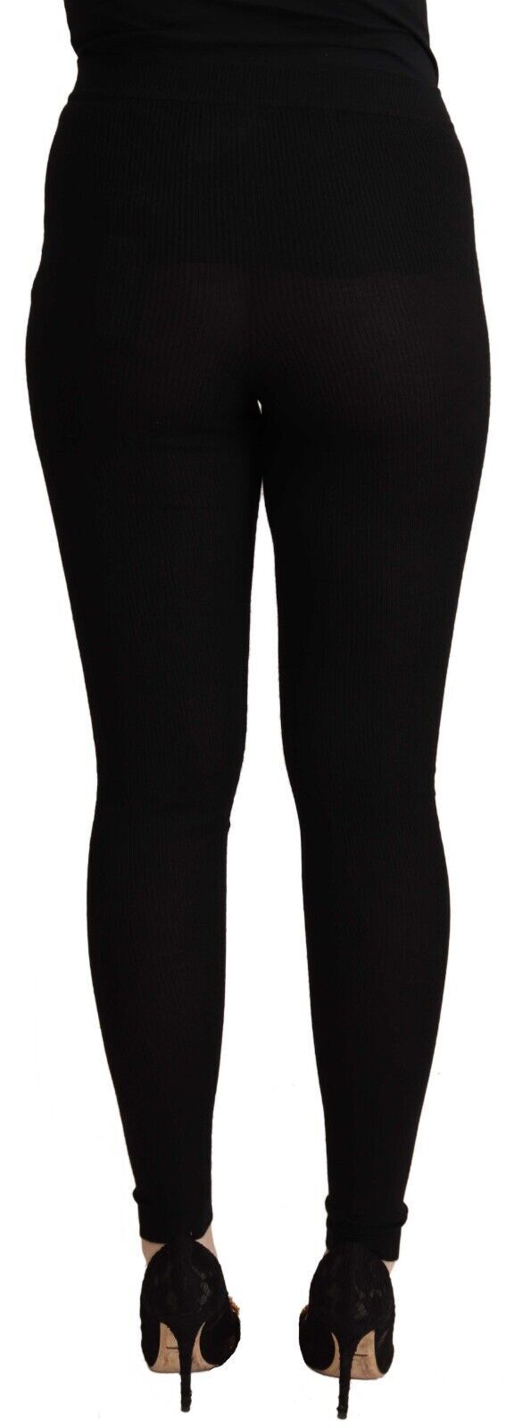 Dolce &amp; Gabbana Black Cashmere Stretch Waist Tights Pants