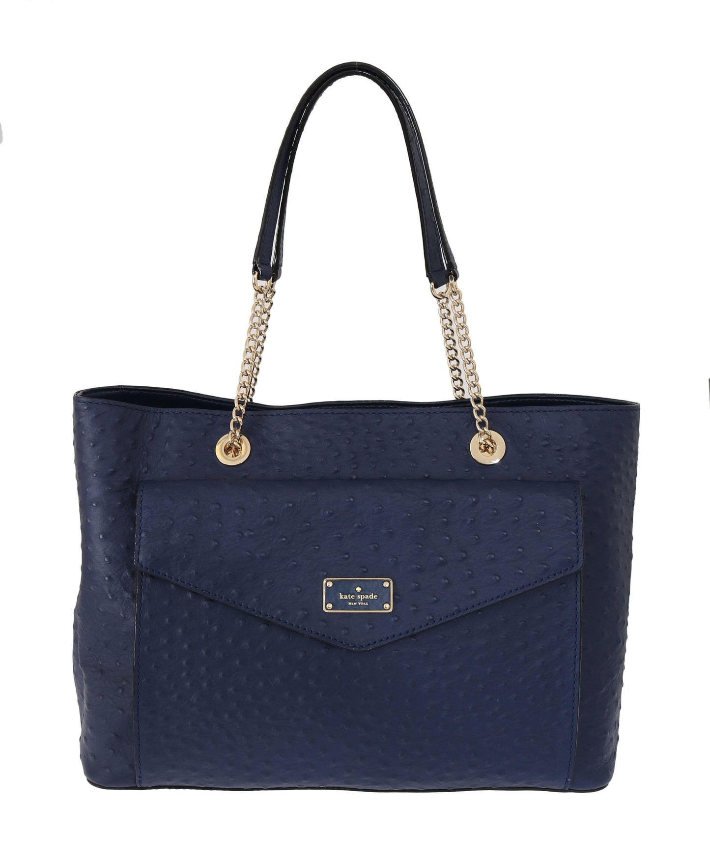 Kate Spade Halsey la vita Straußenhandtasche aus blauem Leder