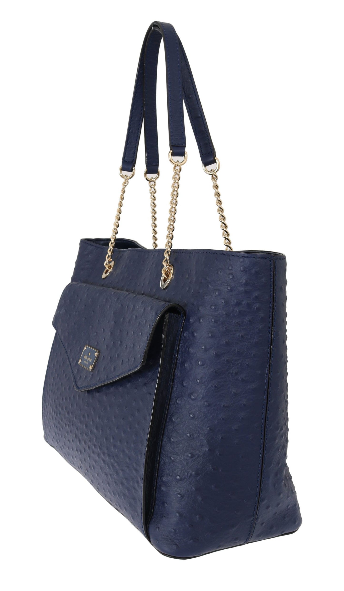 Kate Spade Halsey la vita Straußenhandtasche aus blauem Leder