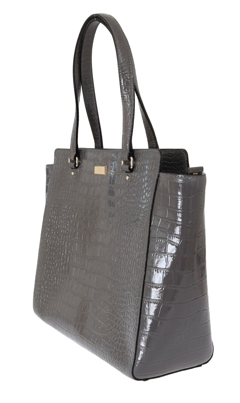 Kate Spade Grey Elissa Bristol Drive Croc Hand Bag