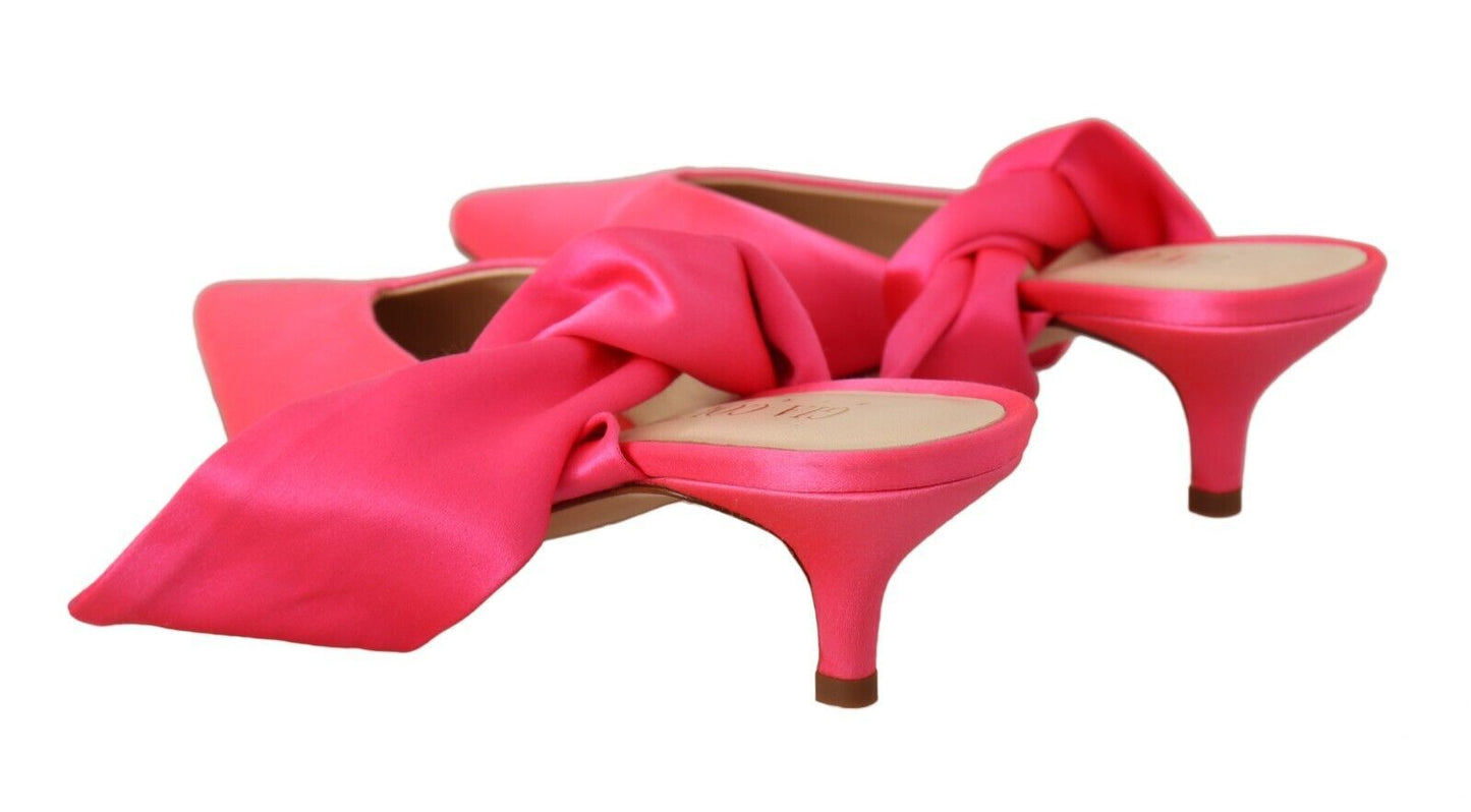 GIA COUTURE Rosa Leder-Schnürschuhe mit Kitten-Heels-Pumps