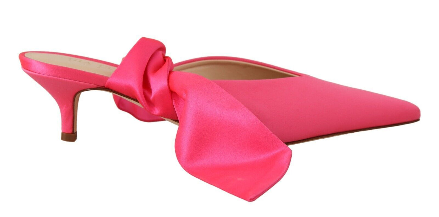 GIA COUTURE Rosa Leder-Schnürschuhe mit Kitten-Heels-Pumps