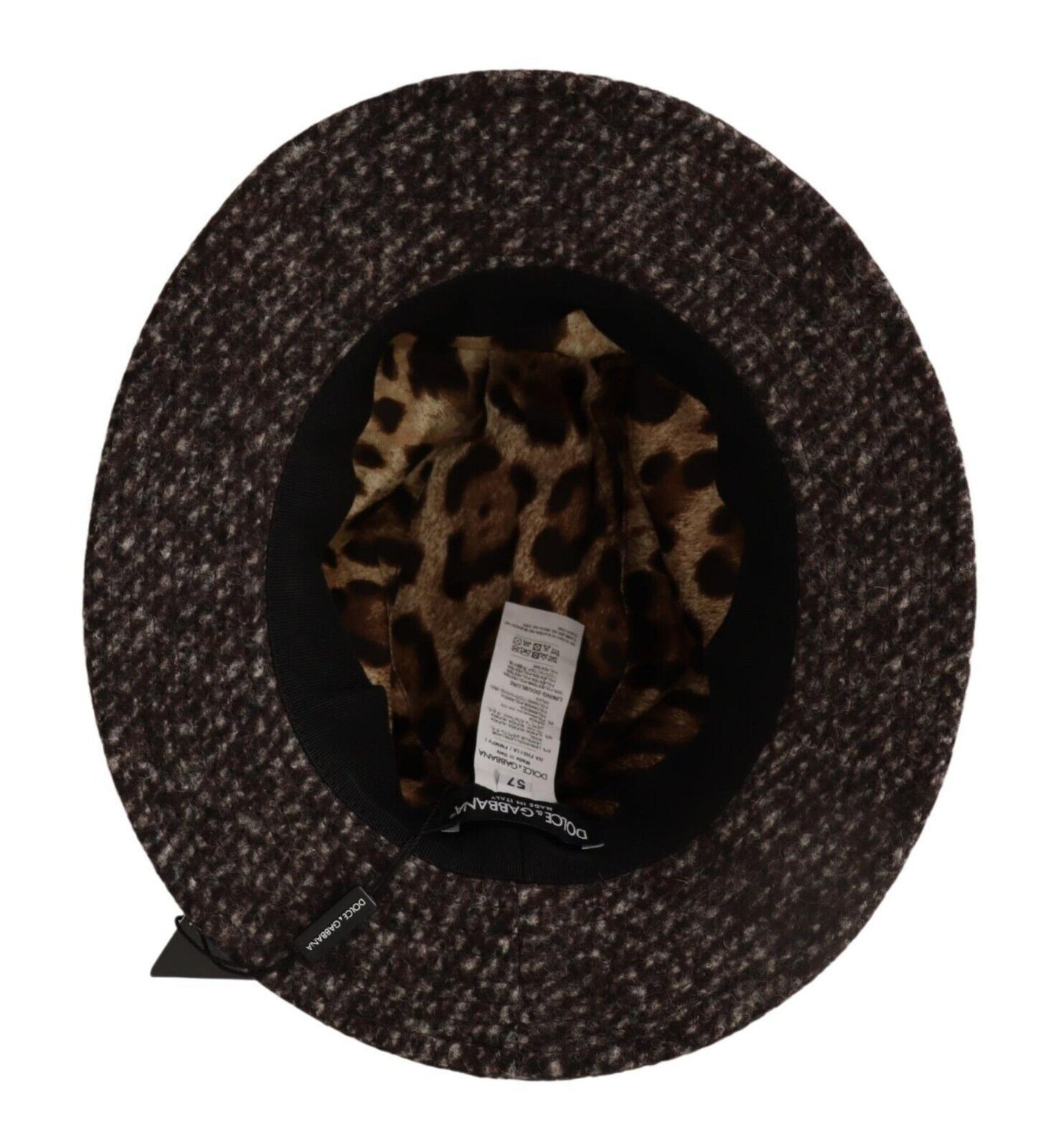 Dolce &amp; Gabbana Grey Melange Blended Textured Tweed Hat