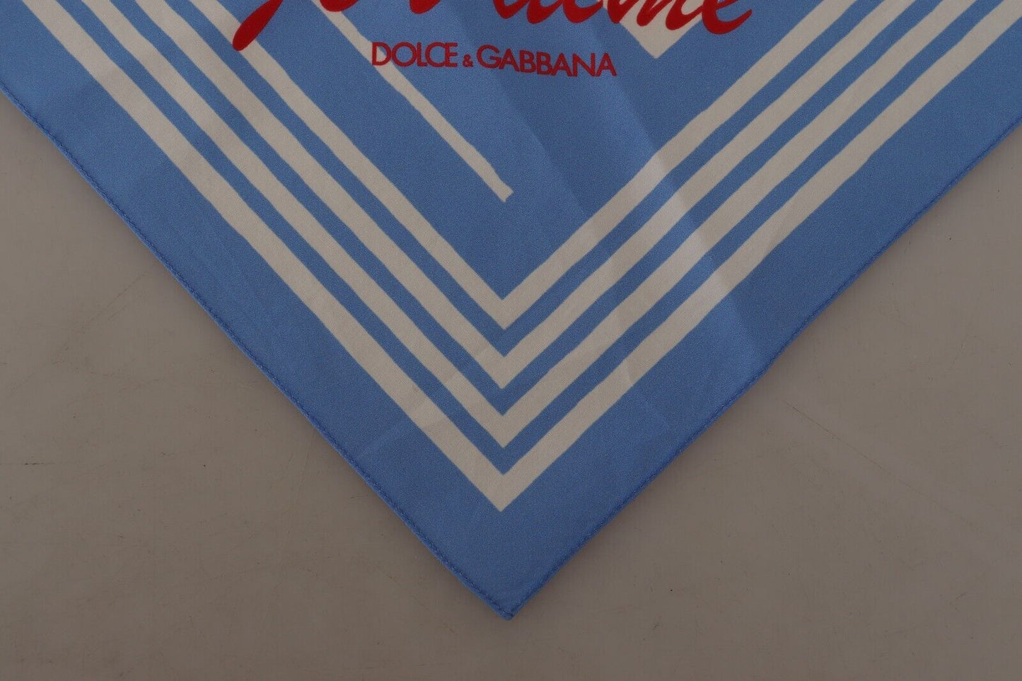 Dolce &amp; Gabbana Blue White Striped St. Tropez Handkerchief Scarf