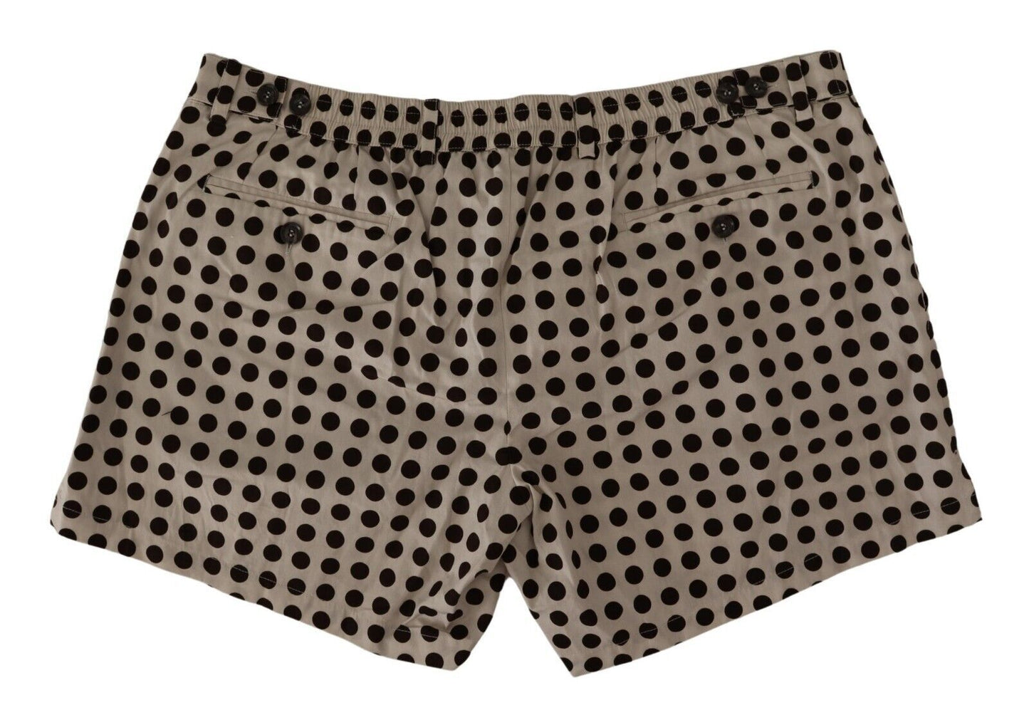 Dolce &amp; Gabbana Black White Polka Dots Cotton Linen Shorts