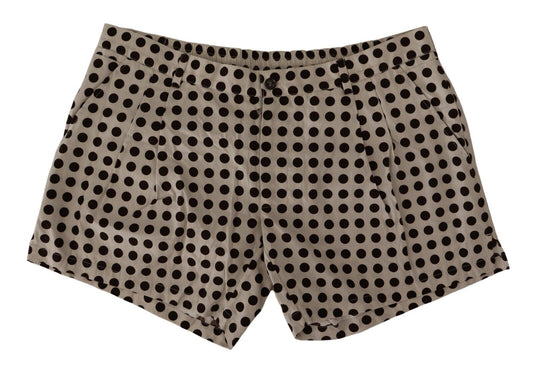 Dolce &amp; Gabbana Black White Polka Dots Cotton Linen Shorts