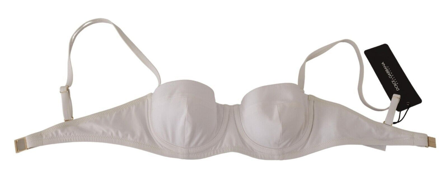 Dolce &amp; Gabbana White Nylon Semi Pad Balconnet Bra Underwear