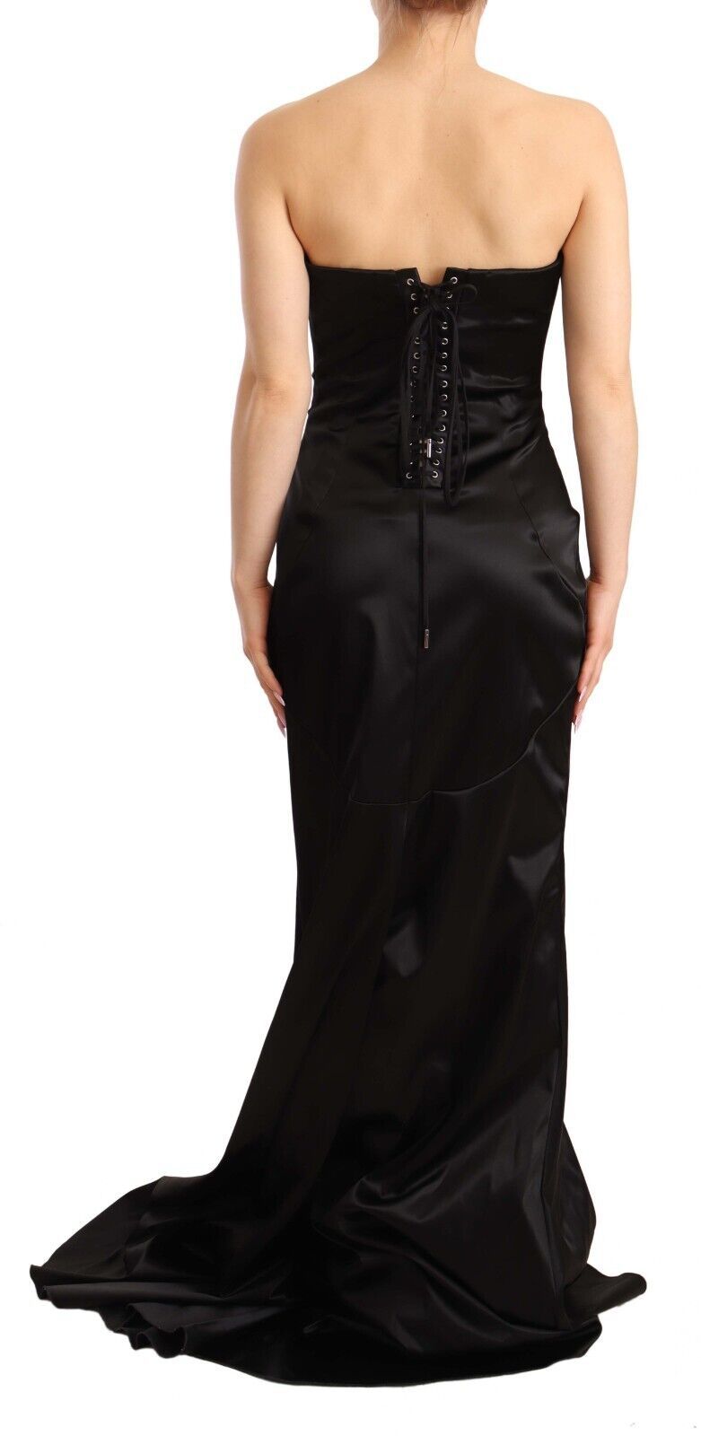 Dolce &amp; Gabbana Black Silk Stretch Sheath Mermaid Gown Dress