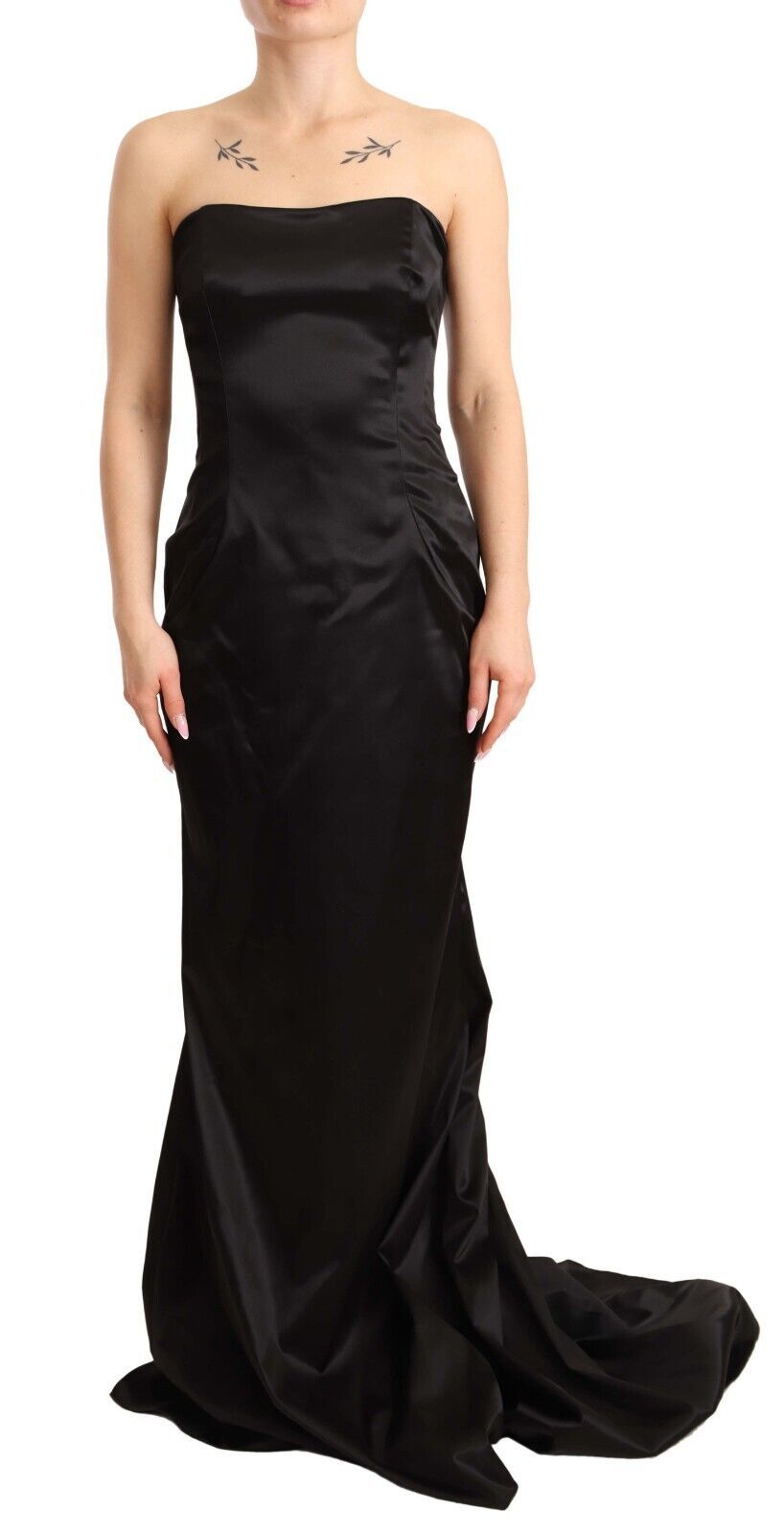 Dolce &amp; Gabbana Black Silk Stretch Sheath Mermaid Gown Dress