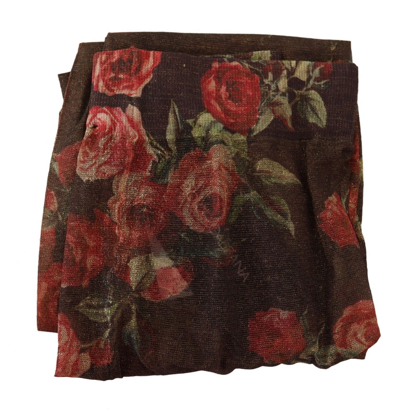 Schwarze Nylonstrumpfhose mit Blumenmuster von Dolce &amp; Gabbana